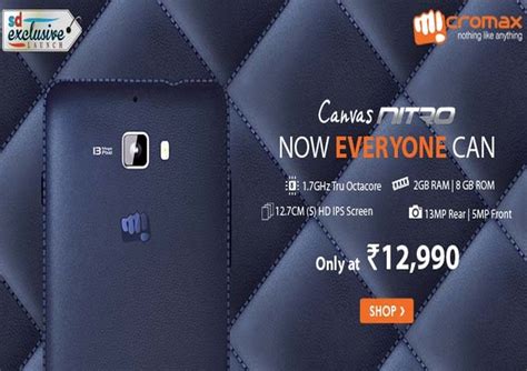 Micromax Unveiled Canvas Nitro A310 For Rs 12990 Modernlifetimes