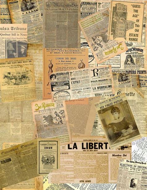 Make Mine Mini Old Newspaper Collage Sheets For Your Projects