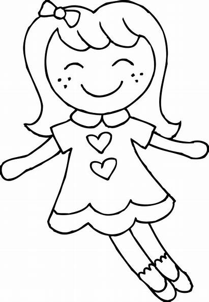 Coloring Dolly Clip Doll Clipart Sweetclipart