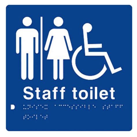 Bathroom Signs Unisexdisabled Staff Toilet Sign W Braille Mfdsfft Blue