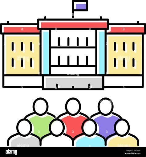 Government Building Color Icon Vector Illustration Stock Vector Image