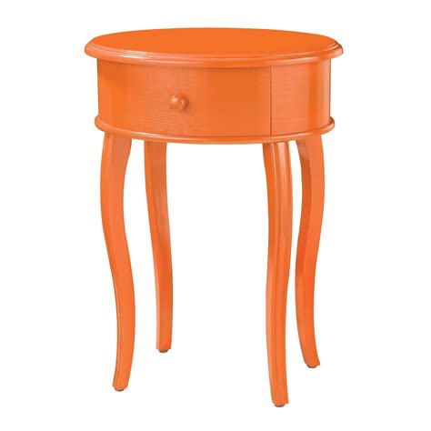 Accent Table In Orange With Drawer Accent Table Table Colorful