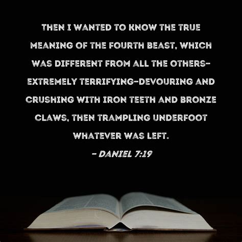Daniel Then I Wanted To Know The True Meaning Of The Fourth Beast Which Was Different From