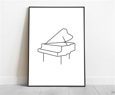 Piano Minimalist Art Print Music Poster Printablepiano Wall Etsy