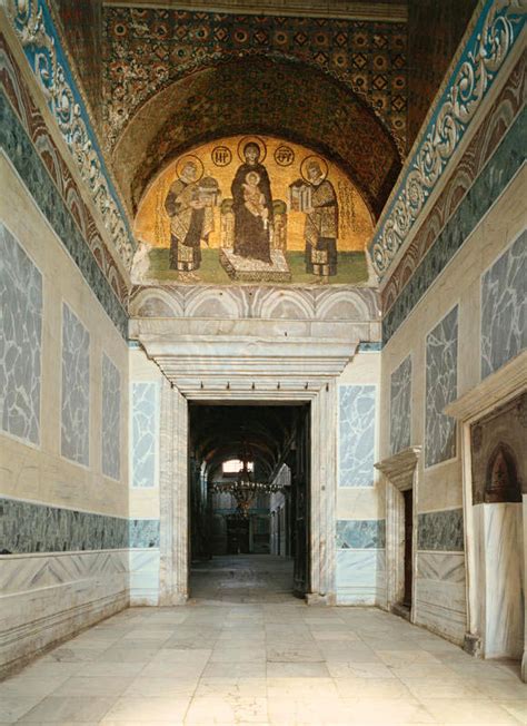 Constantine Justinian Theotokos Christ Mosaic In The Vestibule