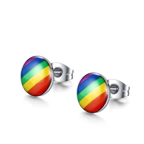 rainbow gay pride stainless steel earrings queerks™
