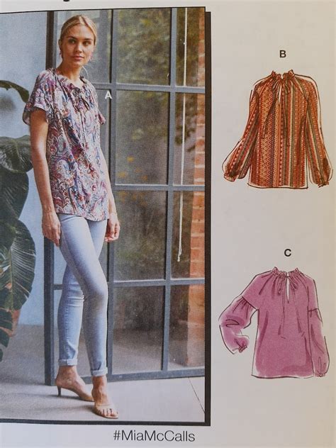 Mccalls Peasant Blouse Pattern With Drawstring Size Etsy