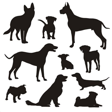 Different Dog Silhouettes Vector Free Vector In Adobe Illustrator Ai