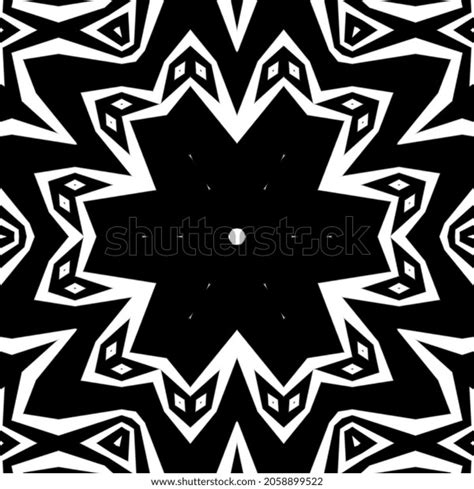 Geometric Symmetrical Black White Illustration Background Stock