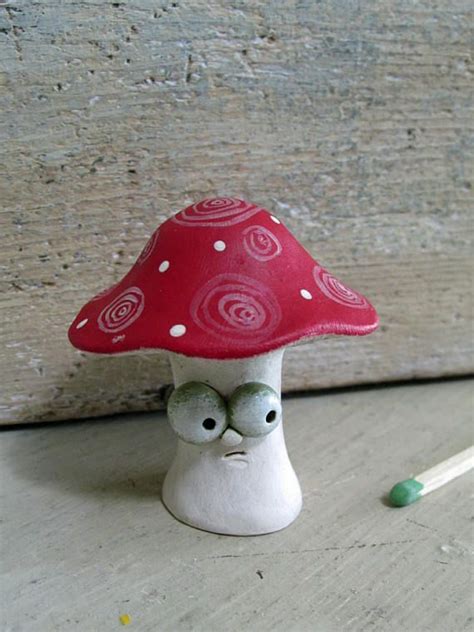 Garden Mushroom Original Sculpted Art By Janell Berryman Etsy Clay