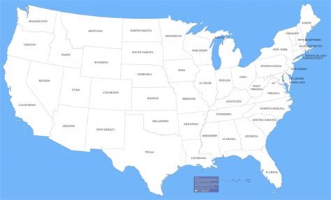 Map Of United States Without State Names New Printable Editable Us