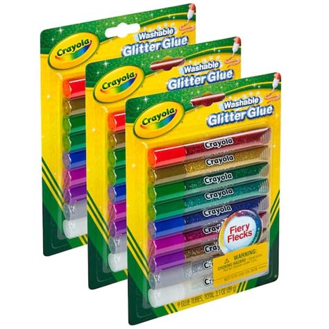 8 Packs 3 Packs 9 Ct 216 Total Crayola Bold Washable Glitter Glue