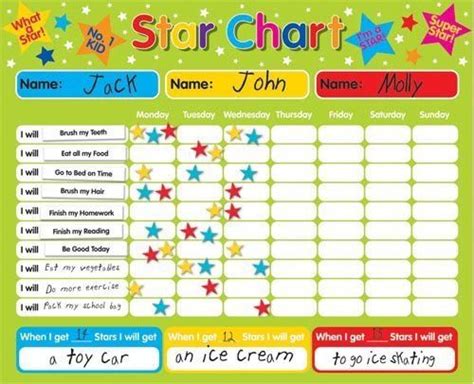Magnetic Reward Star Responsibility Behavior Chart For Up To 3