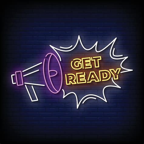 Get Ready Neon Signs Style Text Vector 4845783 Vector Art At Vecteezy