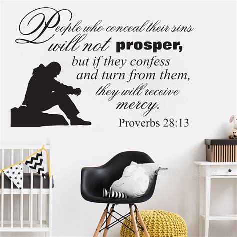 Scripture Quote Vinyl Art Sticker Wall Decor Proverbs 2813 People Who