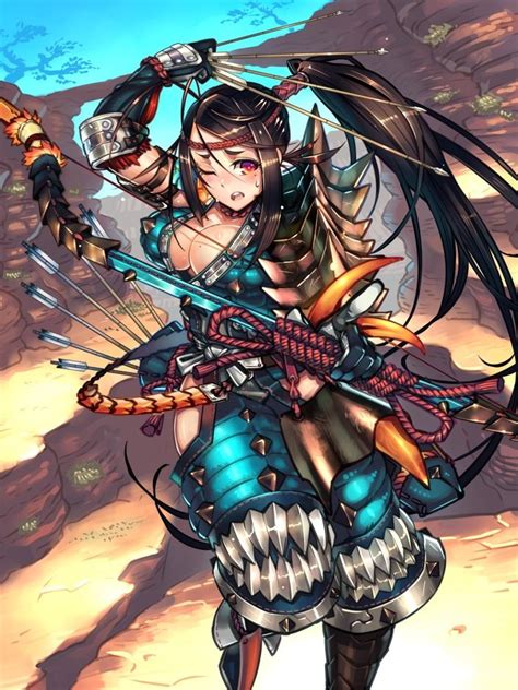 1girl Armor Highres Monster Hunter Solo Weapon Female Character Concept