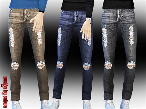 The Sims Resource Mens Ripped Jeans By Saliwa Sims 4 Downloads