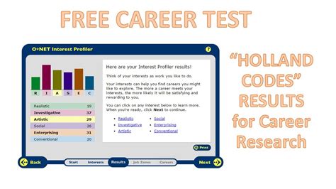 Discover your ideal job match now! FREE Career Test with Holland Codes by O*Net Interest ...
