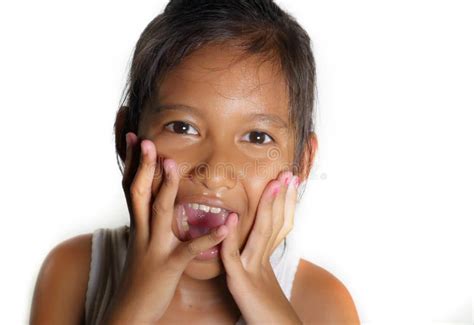 Portrait Of Beautiful Happy And Excited Mixed Ethnicity Female Child