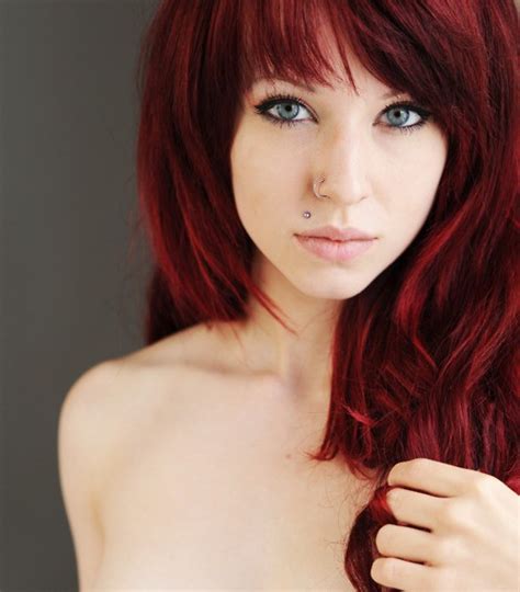 Best colors for blue eyes and brown hair. blue eyes, girl, hair, piercing, red hair - image #341949 ...