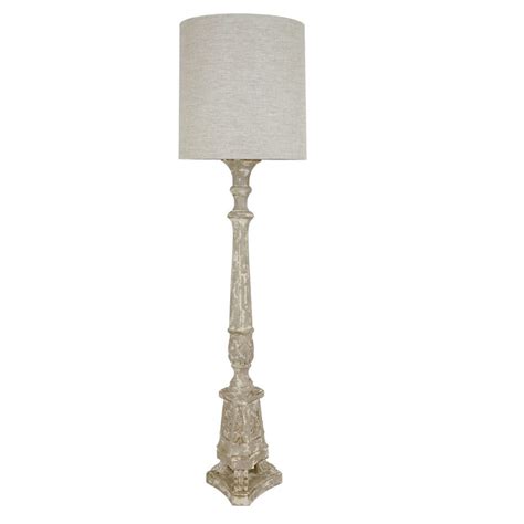 Remy Carved Wood Floor Lamp Distressed Wood Floor Lamp