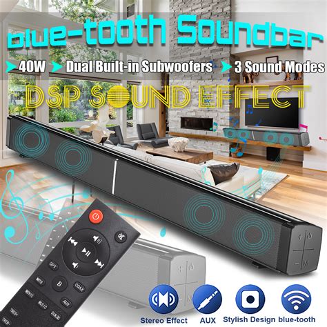 40W Bluetooth Subwoofer Speaker Soundbar System Powerful TV Sound Bar