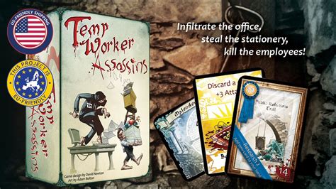 Card assassins is a card game for up to 12 players. Temp Worker Assassins is a fun deck-building, worker placement card game. You play as Temp ...