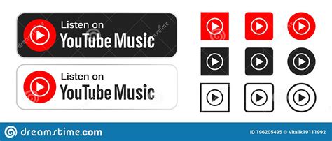 Youtube Music Youtube Music Logo App And Badge Set Listen On Youtube