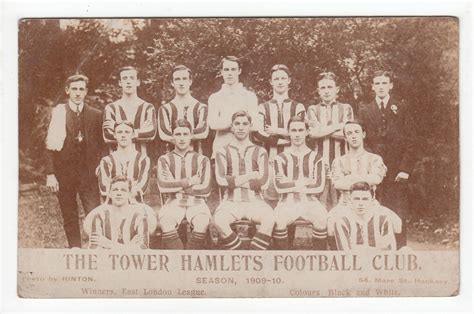 East London Postcard Rp The Tower Hamlets Football Club Team Season