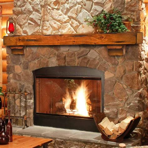 72 Shenandoah Distressed Medium Oak Fireplace Shelf By Pearl Mantels