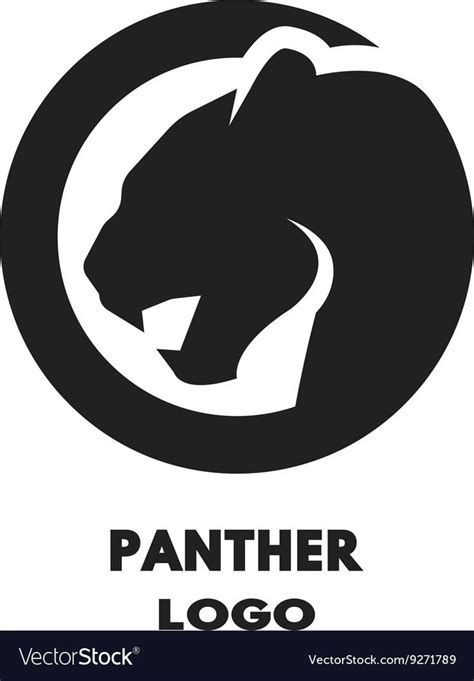 Silhouette Of The Panther Monochrome Logo Vector Illustration Download