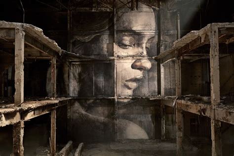 Striking Large Scale Portraits In Dilapidated Buildings By Artist Rone Стрит арт Стрит арт