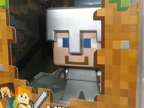 Mattel Minecraft Mega Figure Steve In Iron Armor 4 Inches For Sale