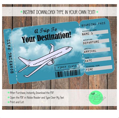 Printable Vacation Surprise Ticket Boarding Pass Surprise | Etsy | Surprise vacation, Surprise 