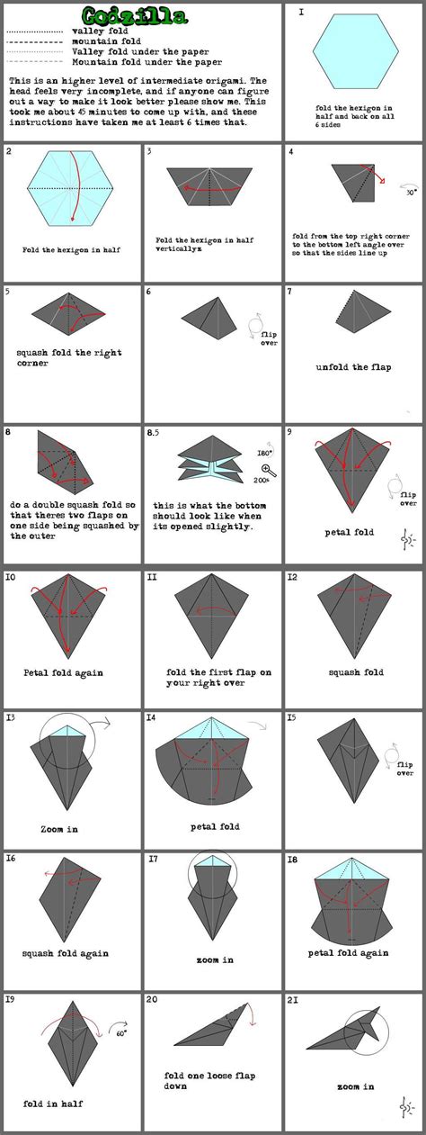 Origami Godzilla Step By Step