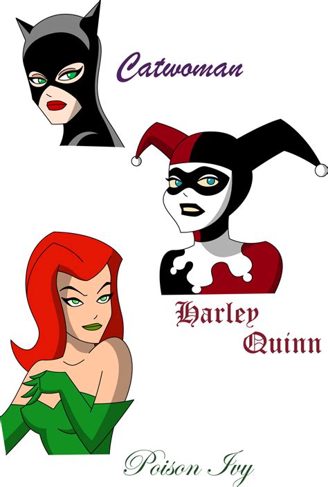 Catwoman Poison Ivy Harley Quinn Close Up By March90 On Deviantart