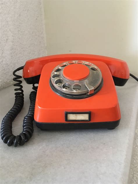Rotary Telephone Memorabilia Plastic 1980s Orange Red Etsy