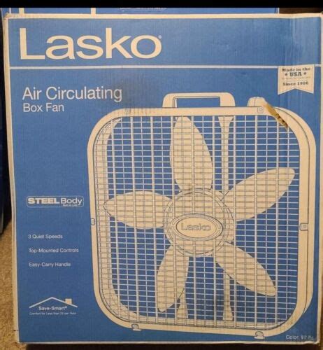 Lasko 3733 20 Inch Air Circulating Box Fan White Ebay