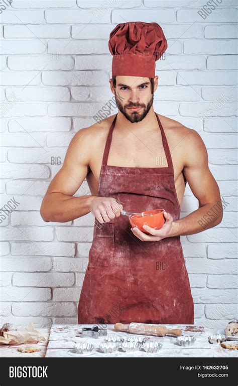 Handsome Man Muscular Cook Baker Image Photo Bigstock