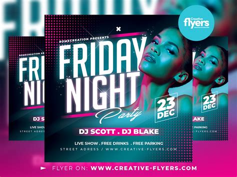 Friday Night Club Flyer Photoshop Template Creative Flyers