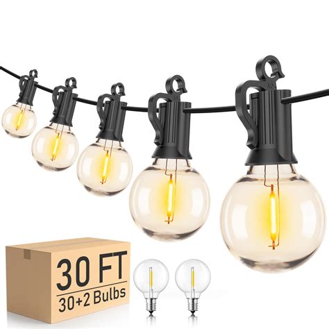 Buy Brightown Outdoor String Lights Globe Patio Lights 30 Ft With 30