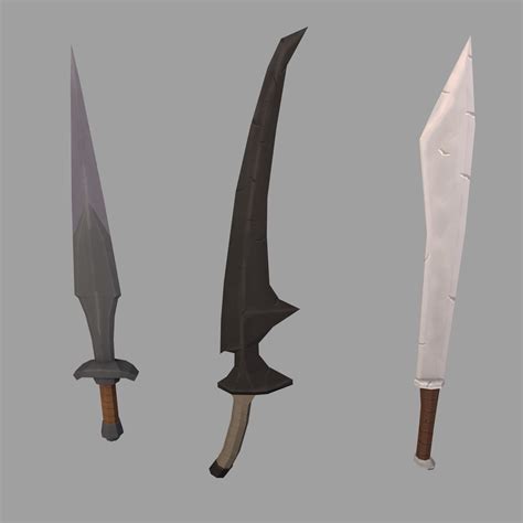 3d Asset Low Poly Stylized Swords Pack Cgtrader
