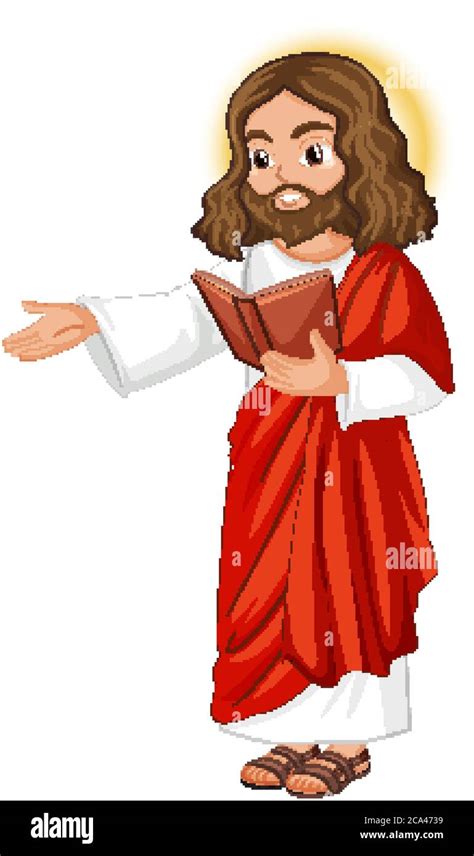 Jesus Preaching In Standing Position Character Illustration Stock