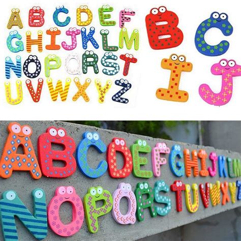 Loverly Trustworthy New ⓪ Kids Toys 26pcs Wooden Cartoon Alphabet A Z