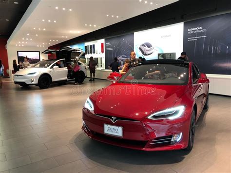 Tesla Design Studio Display In A Tesla Showroom Editorial Stock Image