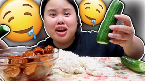 Mukbang 먹방 Sausage Rice Cucumbers Highly Requested Eating Show Youtube
