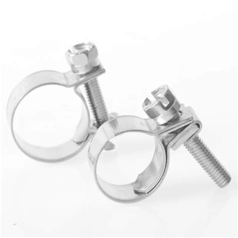 4pcs Stainless Steel 304 Mini Strengthen Hose Clamp Circular Pipe Clamp