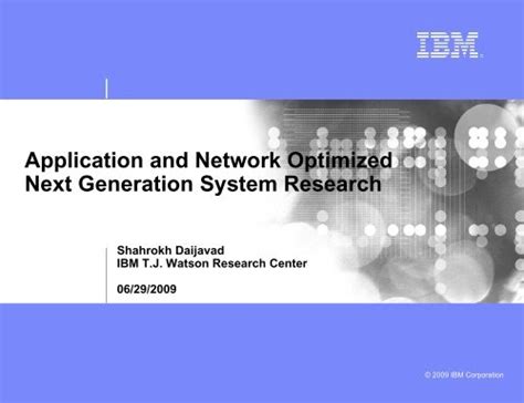 Application And Network Optimized Next Generation System Research