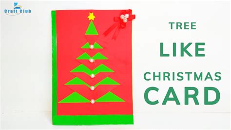 Easy Paper Christmas Tree Card Making Idea With Linascraftclub Youtube