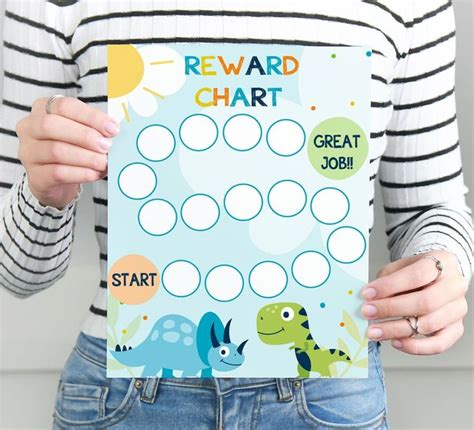 Kids Reward Chart Printable Dinosaur Sticker Chart For Toddler Potty